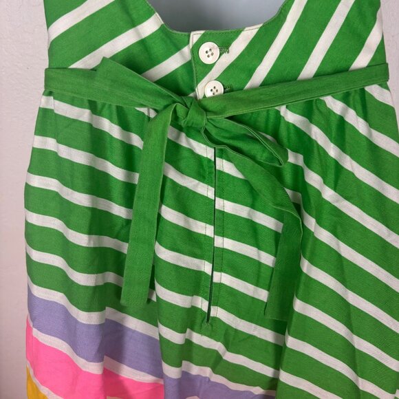 Vintage Lanz Originals S XS 1960's Green & Multicolor Retro Striped Sundress - Picture 5 of 5